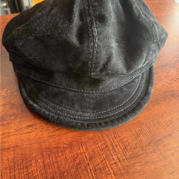 1970s Classic Black suede leather  Newsboy Cap - Picture 7 of 7